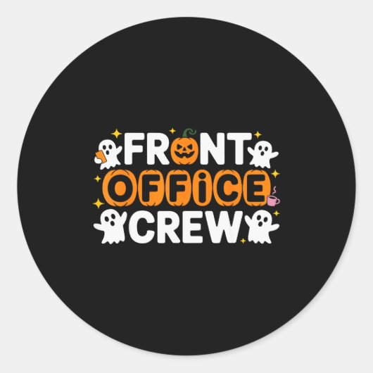 Front Office Crew Pumpkin Office Staff Soky Hallow Runder Aufkleber (Vorderseite)