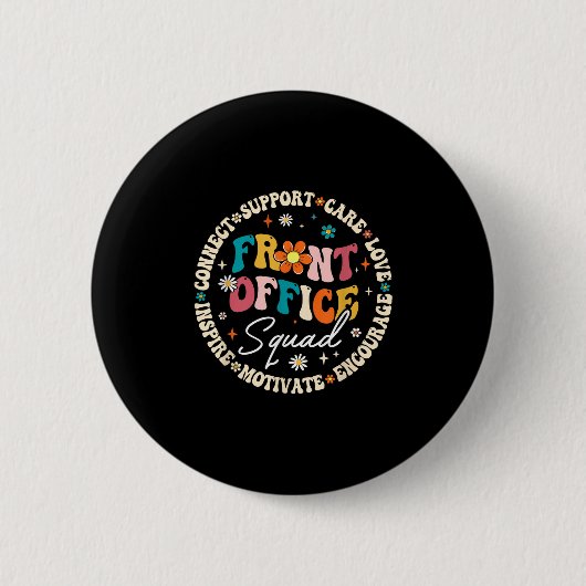 Front Office Team Zurück zur Schule Glücklicher er Button (Vorderseite)