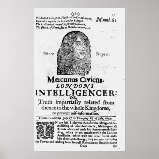 Front page from 'Mercurius Civicus' Poster (Vorne)