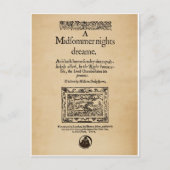 Front Piece to A Midsommer Nights Dream Quarto Postkarte (Vorderseite)