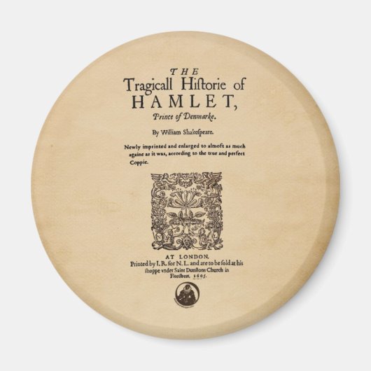 Front Piece to the Hamlet Quarto (1605 Version) Magnet (Vorne)