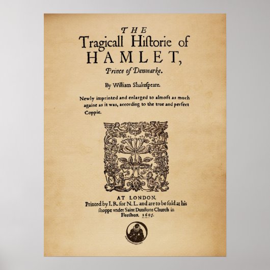 Front Piece to the Hamlet Quarto (1605 Version) Poster (Vorne)