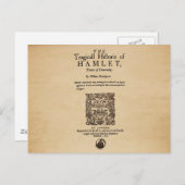 Front Piece to the Hamlet Quarto (1605 Version) Postkarte (Vorne/Hinten)