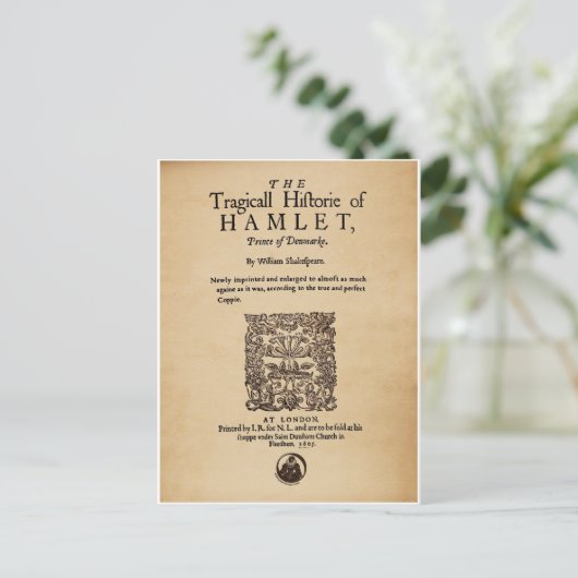 Front Piece to the Hamlet Quarto (1605 Version) Postkarte (Stehend Vorderseite)