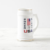 Front Poker-Nacht-USA-Bierstein-Tasse w/hinterer Bierglas (VorderseiteRechts)