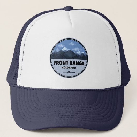 Front Range Mountains Colorado Camping Truckerkappe (Vorderseite)