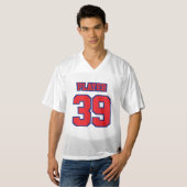 Front RED NAVY BLUE WHITE Mens Football Jersey (Vorne ganz)