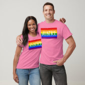 Front: Regenbogenflagge/Gerechtigkeit. Zurück: TVU T-Shirt (Unisex)