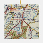 Front Royal VA Vintage Karte Keramikornament (Vorderseite)