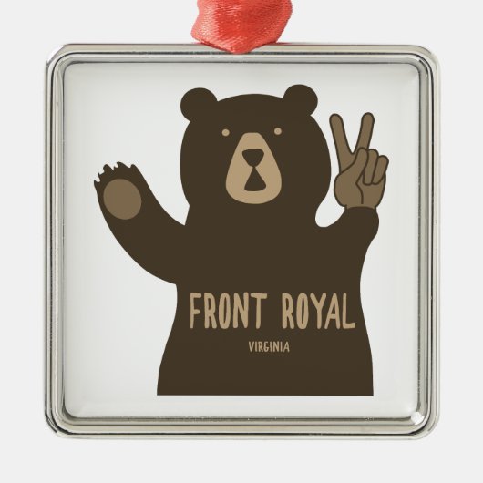 Front Royal Virginia Peace Bear Ornament Aus Metall (Vorne)