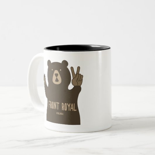 Front Royal Virginia Peace Bear Zweifarbige Tasse (Vorderseite Links)