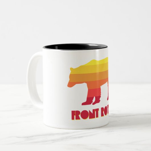 Front Royal Virginia Rainbow Bear Zweifarbige Tasse (Vorderseite Links)