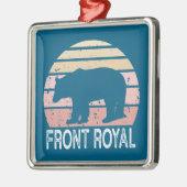 Front Royal Virginia Retro Bear Ornament Aus Metall (Links)