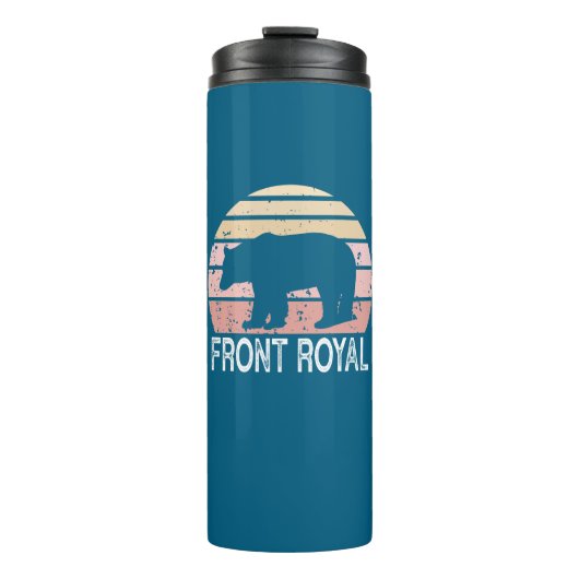 Front Royal Virginia Retro Bear Thermosbecher (Vorderseite)