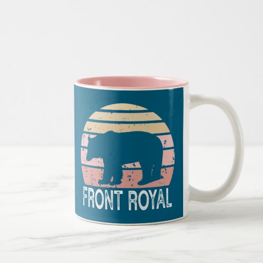 Front Royal Virginia Retro Bear Zweifarbige Tasse (Rechts)