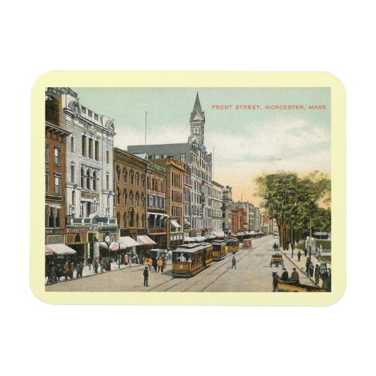 Front St., Worcester, Massachusetts Vintag Magnet (Horizontal)