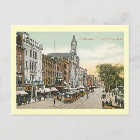Front St., Worcester, Massachusetts Vintag Postkarte (Vorderseite)
