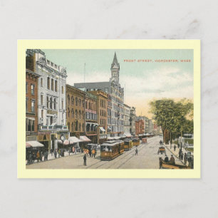 Front St., Worcester, Massachusetts Vintage Postkarte