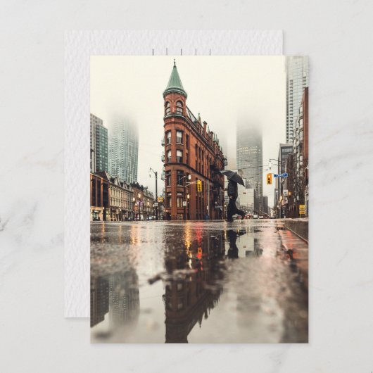 Front Street, Toronto Street View, Rain, Ontario Postkarte (Vorne/Hinten)