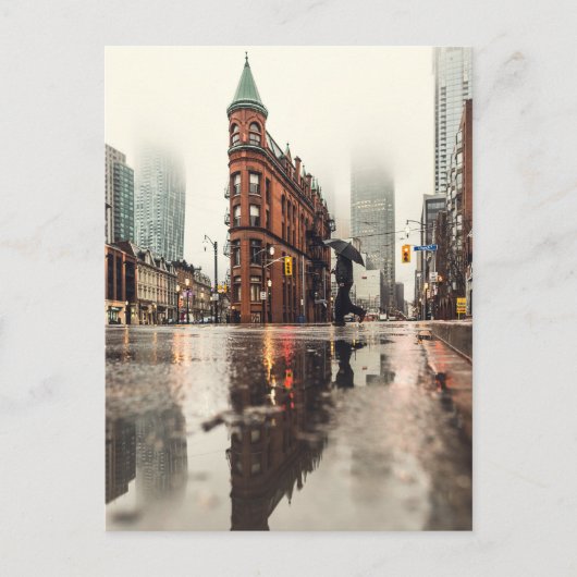 Front Street, Toronto Street View, Rain, Ontario Postkarte (Vorderseite)