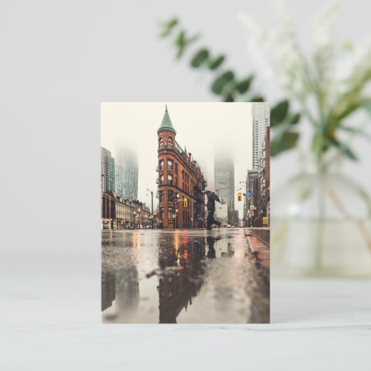 Front Street, Toronto Street View, Rain, Ontario Postkarte (Stehend Vorderseite)