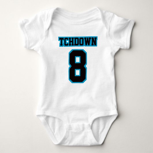 Front WHACK BLUE Bodysuit Football Jersey Baby Strampler (Vorderseite)