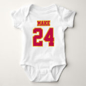 Front WHITE CRIMSON GOLD Bodysuit Football Jersey Baby Strampler (Vorderseite)
