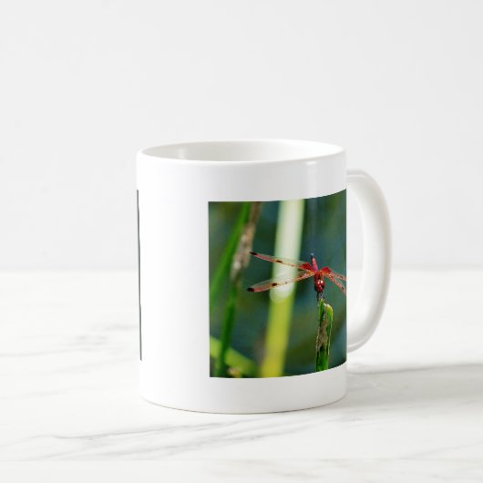 Frontal Red and Black Dragonfly Kaffeetasse (VorderseiteRechts)