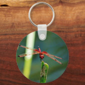 Frontal Red and Black Dragonfly Schlüsselanhänger (Vorderseite)