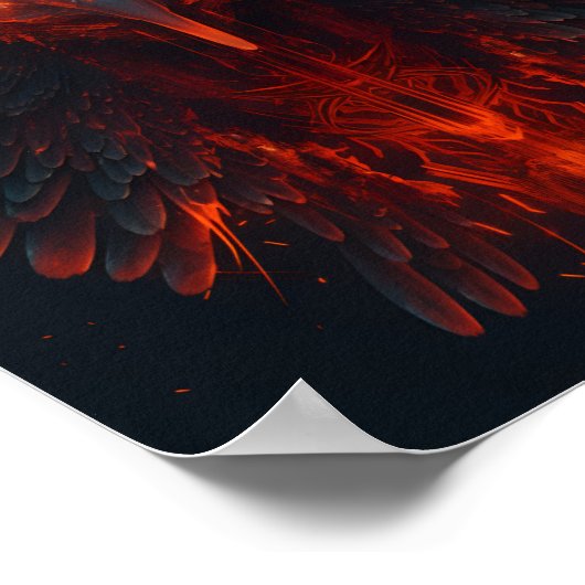 Frontalporträt eines Fantasy Außerirdischen Bird m Poster (Ecke)