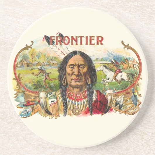 Frontier Cigar Advertising Sandstein Untersetzer (Vorne)