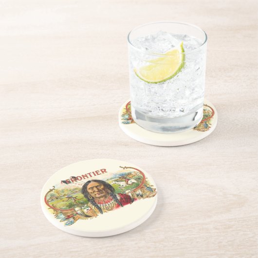 Frontier Cigar Advertising Sandstein Untersetzer (Seite)