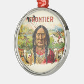Frontier Cigar Advertising Silbernes Ornament (Links)