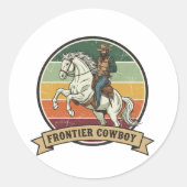 Frontier Cowboy Spirit Runder Aufkleber (Vorderseite)