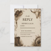 Frontier-Prärie Elegant Rustikal RSVP Karte (Vorderseite)