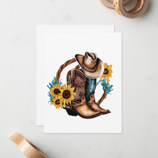 Frontier Whispers: Wilde West-Mitteilungskarten Mitteilungskarte (Vorderseite/Rückseite Beispiel)