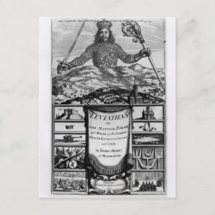 Frontispiece by Thomas Hobbes of Malmesbury Postkarte