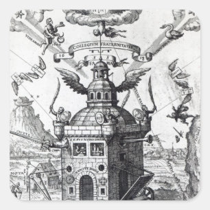 Frontispiece 'Collegium Fama Fraternitatis' Quadratischer Aufkleber