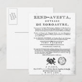 Frontispiece einer Ausgabe des 'Zend Postkarte (Vorne/Hinten)