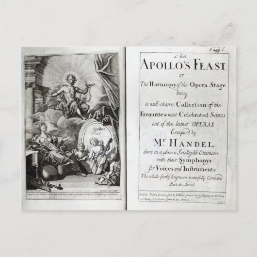 Frontispiece for Apollo's Fest, c.1734 Postkarte (Vorderseite)