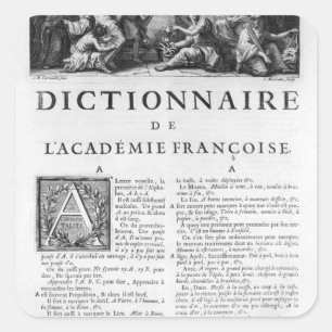 Frontispiece für das Wörterbuch der Französischen Quadratischer Aufkleber