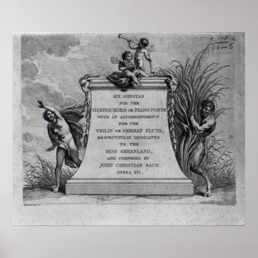 Frontispiece für sechs Sonate von John Poster (Vorne)