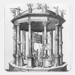 Frontispiece 'The Rudolphine Tables' Quadratischer Aufkleber