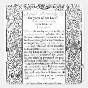 Frontispiece to a Roman Calendar, 1591 Quadratischer Aufkleber