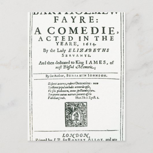 Frontispiece to 'Bartholomew Fair' Postkarte (Vorderseite)