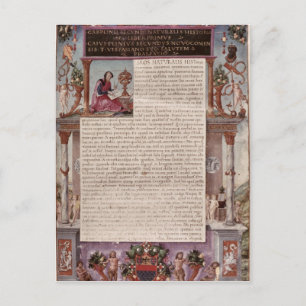 Frontispiece to Book I zeigt eine Seite Text Postkarte