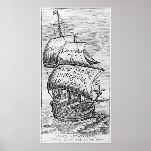 Frontispiece to 'De mari libero', by Hugo Grotius Poster (Vorne)