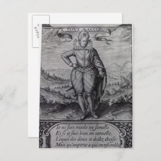 Frontispiece to 'Les Hermaphrodites' Postkarte (Vorne/Hinten)