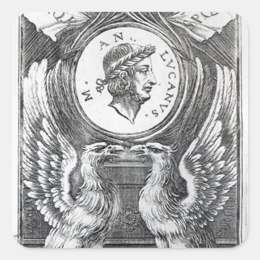 Frontispiece to 'Lucan's Pharsalia' Quadratischer Aufkleber (Vorderseite)