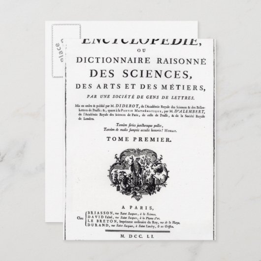 Frontispiece to 'The Encyclopedia Postkarte (Vorne/Hinten)